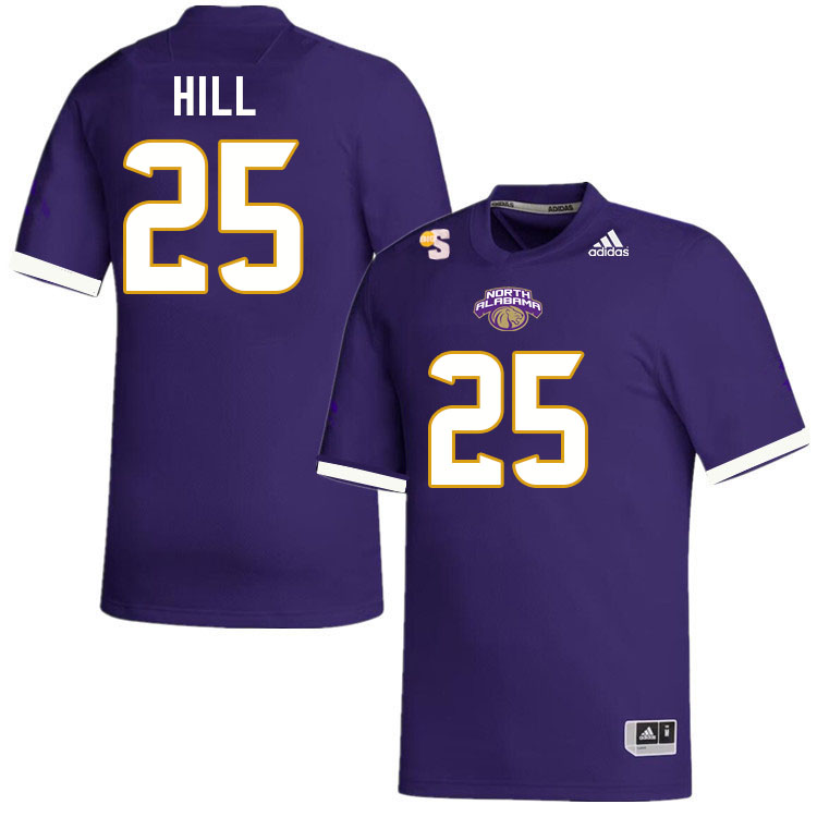 Men-Youth #25 Keenan Hill North Alabama Lions 2023 College Football Jerseys Stitched-Purple